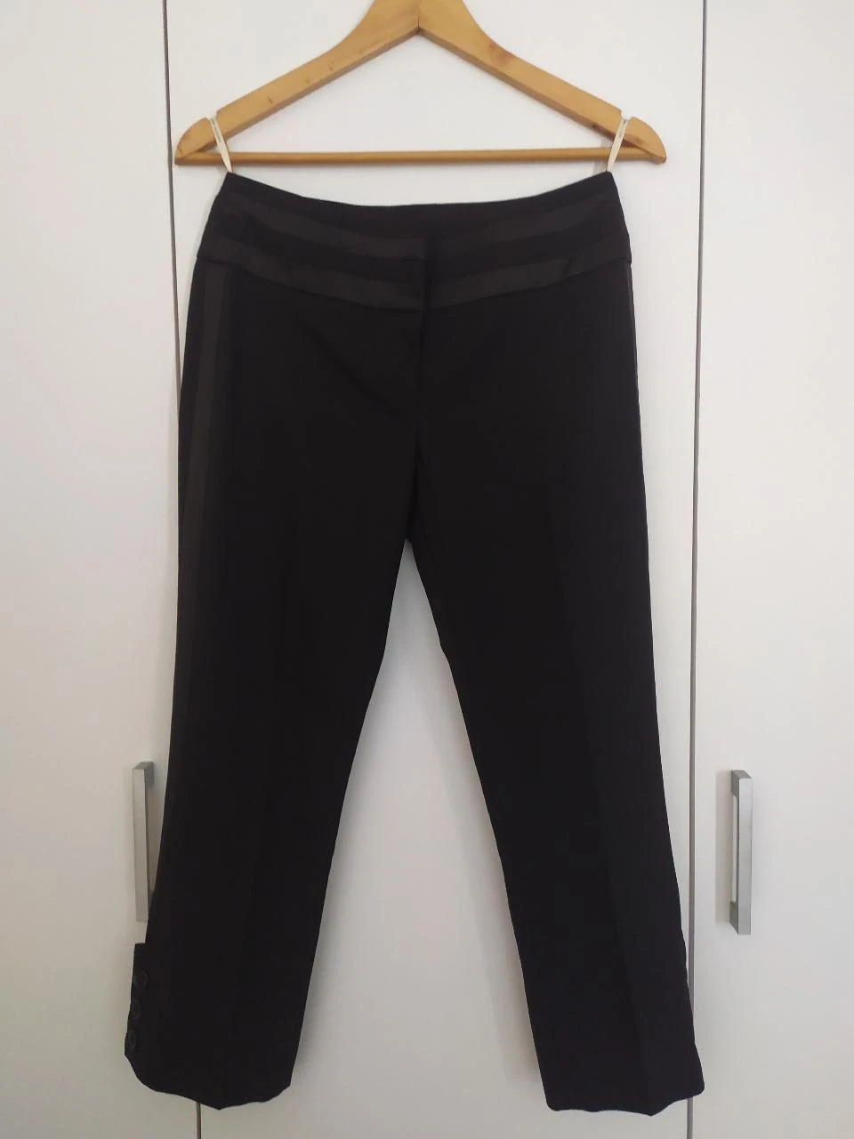 Karen Millen Pantalon Capri Élégant en Laine Noir UK8 EU36 Neuf – photo 8
